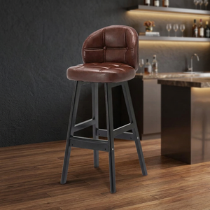 Chaise de bar commerciale moderne à bas prix, tabouret de bar rembourré en bois massif pour restaurant, pub, café, cuisine, usine - Product Image 3