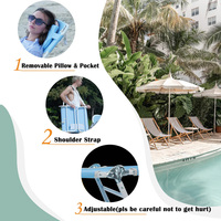 Lot de 2 chaises longues pliables et portables pour le bronzage, avec trou pour le visage, réglables, pour le camping
