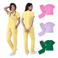 Ensemble de blouses médicales de haute qualité pour femmes, respirant et à séchage rapide, avec plusieurs poches, pour équipes chirurgicales