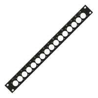 Panneaux de rack perforés pour XLR et Speakon série D, revêtement poudre noir, Rack-Panel-2U-for-24x-Neutrik-D RACK U PAN 02 D24