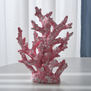 Simulated Resin Coral Ornaments Green White Modern Aquarium Decorations Freestanding For Home Fish Tank <b>Desk</b> Entryway - Product Image 3