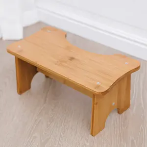 Bamboo Squatting Bathroom Stool Toilet Stool Wooden Poop Stool for Kids Adults