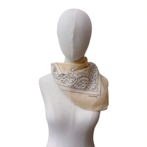 Sciarpa Quadrata Angelina in Cotone Beige 54x54cm con Stampa Floreale Multifunzionale Casual Primavera Estate - Product Image 2