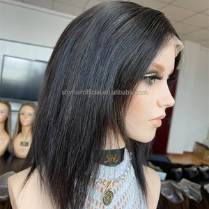 <strong>2026</strong> SHY <strong>New</strong> Design Shot Single Color PU Full Lace Natural Color <strong>Straight</strong> Medical Wigs Can Make Pixie Cut - Product Image 4