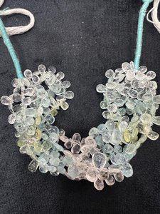 Perles de pierre irrégulières en vrac pour la fabrication de colliers, bleu clair, vert, jaune, transparent, pierres précieuses colorées, matériel de bijouterie artisanale - Product Image 3