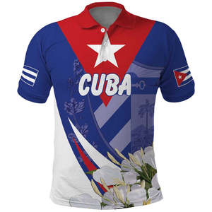 Camisa con Estampado Digital Floral Tropical de <span class=keywords><strong>Cuba</strong></span>, Diseño de la Bandera Cubana, Secado Rápido, 100% Poliéster, Manga Corta, Negro Naranja, para Hombre, Talla Grande - Product Image 5