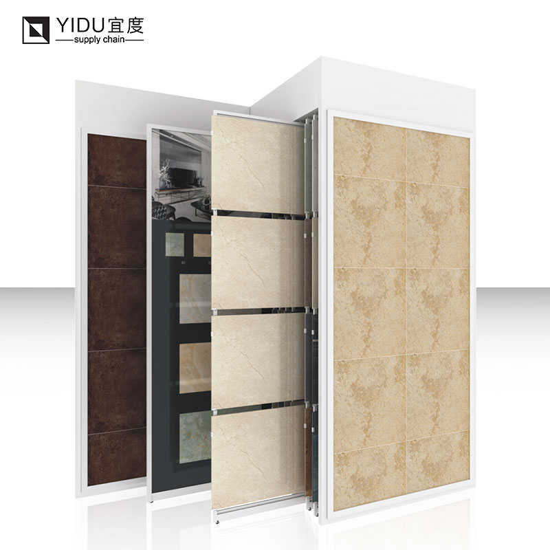 Pietra di alta qualità di caso di esposizione cremagliera pietra di quarzo display cremagliera di ceramica di legno negozio di vendita al dettaglio di piastrelle display rack