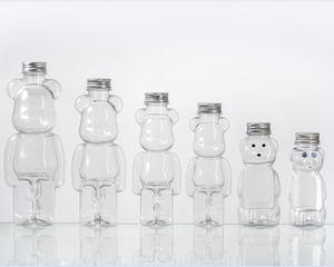 MAYSURE Bouteille d'emballage transparente avec couvercle en forme d'ours en peluche pour boisson bonbon chocolat PET de qualité alimentaire avec étiquette personnalisée - Product Image 3