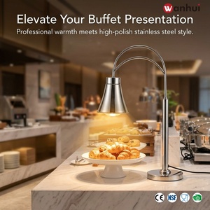 Restaurant Buffet Hotel Curved Arm Stainless Steel Freestanding Food <b>Heat</b> Lamp Warming <b>Light</b> - Product Image 1
