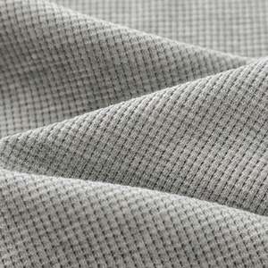 เสื้อยืดถักวาฟเฟิลสำหรับผู้ชายคอกลมผ้าฝ้ายธรรมดาโอเวอร์ไซส์100% - Product Image 4