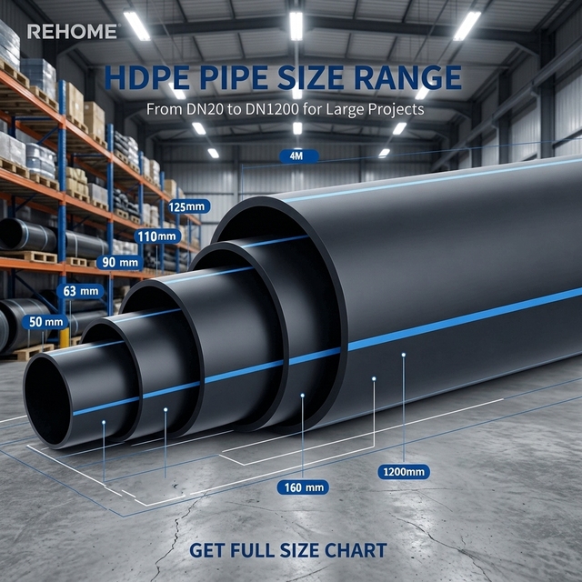 200mm 250mm PE100 PN10 ISO4427 HDPE Pipe PE4710 Poly Pipe for Water & Waste Water Transport