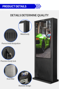 Hot-bán 43 inch quảng cáo ngoài trời hiển thị kỹ thuật số màn hình chất lượng cao không thấm nước sàn đứng kiosk IP65 đánh giá trong nhà - Product Image 5