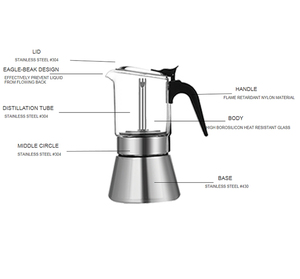 SEECIN – Ensemble de cafetières à filtre au design unique, 160 ml, 240 ml, 360 ml – Cafetière <span class=keywords><strong>Moka</strong></span> portable en verre pour usage domestique - Product Image 6