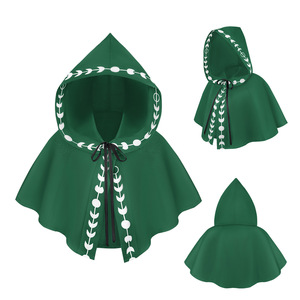 Capa corta Medieval De Luna Negra, disfraz de Cosplay, chal, capa holgada con capucha, <span class=keywords><strong>ropa</strong></span> de actuación a la luz de la Luna para graduación, usable para todos los días - Product Image 4
