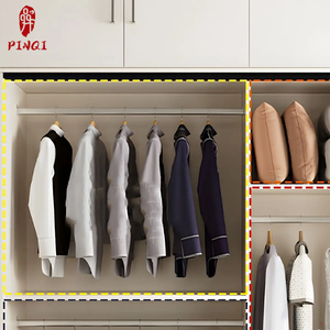 Derniers produits personnalisés Armoire en bois blanc Chambre à coucher Placard Organisateur Garde-robe Vêtements Stockage Gain de place pour la maison - Product Image 5