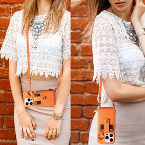 Étui en cuir PU+TPU avec blocage RFID OEM avec porte-cartes Portefeuille en cuir Étui de téléphone pour iPhone 17 17 Pro 17 Pro Max A-2634 - Product Image 5