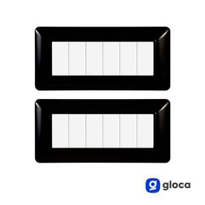 Enchufe de pared de plástico Gloca, 6 tomas, negro, juego de 2, uso residencial - Product Image 2