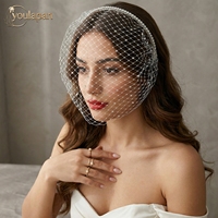 YouLaPan VA09-W Voile de mode pour femme, serre-tête en maille orné de strass étincelants, design cage à oiseaux pour Noël