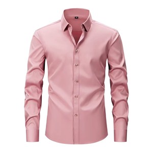 Camicia da <span class=keywords><strong>Uomo</strong></span> Elasticizzata in 4 Direzioni, Antipiega, Senza Stiratura, Slim Fit, Business Casual, Manica Lunga, Vendita all'Ingrosso Personalizzata - Product Image 6