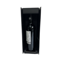 Caja de Vino Magnética Plegable Negra de Lujo Personalizada al por Mayor con Grabado para Empaque de Vodka y Refrescos, Empaque de Cartón