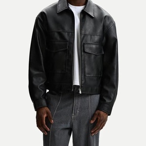 سترة رجالية أنيقة ومريحة من الجلد الصناعي من YIMAI، سترة عالية الجودة مقاومة للرياح للرجال - Product Image 3