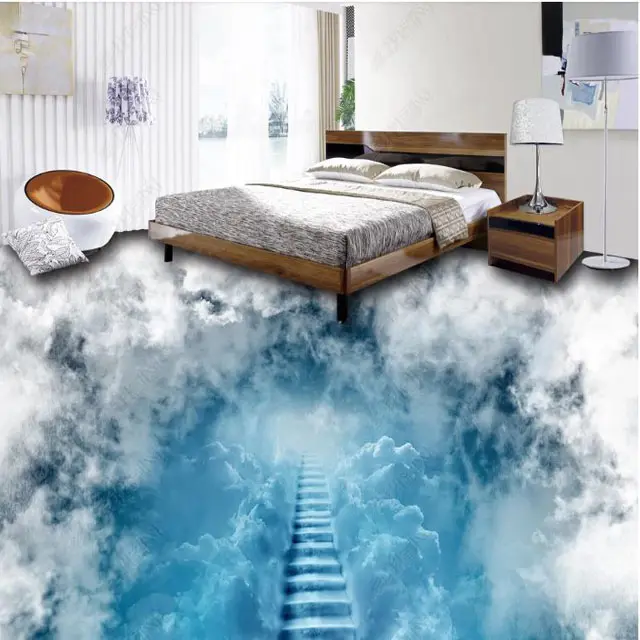 3d pe wall sticker flooring good quality waterproof wallpaper mural 8d floor murals cheap sticker price