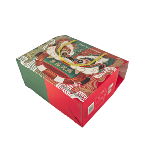 Scatola di Cartone Pieghevole con Motivo Tradizionale a Leone per Confezioni di Snack Festivi, Materiale Ecologico Riciclabile, Superficie Opaca - Product Image 4