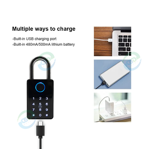 قفل تويا ذكي مقاوم للماء USB قابل لإعادة الشحن قفل بيومتري ببصمة الإصبع مفتاح كلمة المرور الإلكترونية - Product Image 5