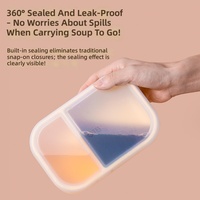 Boîte de rangement pour le déjeuner en silicone, qualité alimentaire, légère, utilisable au micro-ondes, boîte à lunch pour les employés de bureau, esthétique haut de gamme