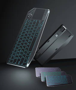 Clavier ergonomique personnalisé arabe AZERTY rétroéclairé rechargeable, clavier sans fil Bluetooth portable avec pavé tactile - Product Image 1