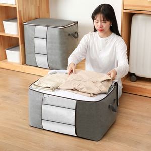 Wardrobe Closet Quilt Storage Bag Non-woven Clothes Organizer Bag <b>Large</b> Capacity Moving Luggage Packing Bag - Product Image 1