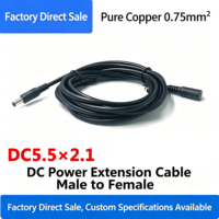 Cable de Extensión de Alimentación para CCTV, Cable de Extensión CC de 5.5*2.1mm Macho a Hembra, Cable de Alimentación de 12V para Cámaras CCTV