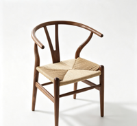 Fauteuil rembourré moderne avec structure en bois massif, assise et dossier rembourrés, chaise d'appoint ergonomique pour salle à manger, salon, bureau, café