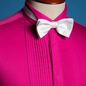 2024 बटन वाली पुरुषों की स्लिम फिट बिब-फ्रंट सफेद टक्सीडो शर्ट, सुपिमा कॉटन आसान देखभाल, स्प्रेड-कॉलर - Product Image 4