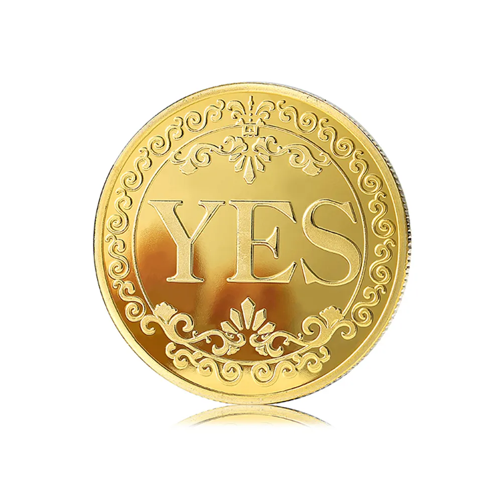 Festival Great Gift Custom Creative Coin Yes Or No Decision Coin Art Gift Gold Yes No Letter Commemorative Coin Collectible