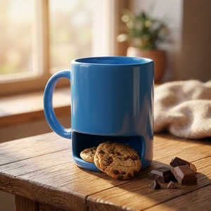 Tazza in Ceramica Personalizzata con Occhi Mobili e Faccia Divertente, Colore Blu - Product Image 3