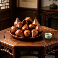 Décorations de fruits artificiels en forme de poire brune, 6 pièces, légères, de haute qualité, pour les fêtes, la maison, la cuisine, centre de table