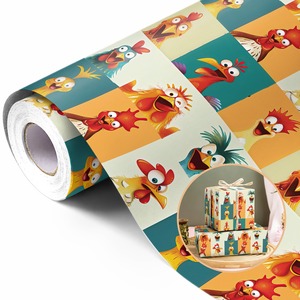 Papel Decorativo Reciclable con Diseño de Gallo, Rollo de Papel para Envolver Regalos de Cumpleaños - Product Image 1