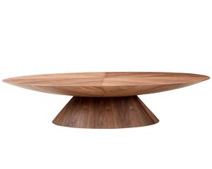 غرفة المعيشة الحد الأدنى البيضاوي طاولة القهوة الجوز القشرة - Product Image 2