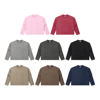 T-shirt à manches longues superposé vintage délavé OEM personnalisé pour homme, en coton épais 275G, coupe ample, pull-over