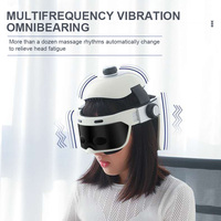 Nouveau Design Casque Masseur Électrique Automatique pour Tête et Yeux, 5 Modes, Télécommande, Chaleur, Compression, Musique Apaisante et Vibrations