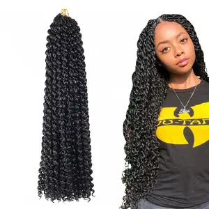 Synthetic Braiding Hair Extension Freetress Wholesale Passion Twist Crochet Hair Braids 18Inch Water Wave Passion Twist Hair
