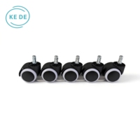 Roulettes pivotantes conductrices ESD antistatiques pour chaise de bureau, vente en gros, OEM ODM personnalisées, noires, 50 mm (2 pouces)