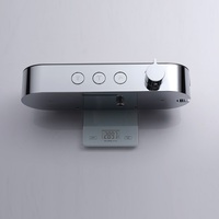 Ensemble de robinetterie de douche thermostatique multifonction en laiton chromé, à économie d'eau, avec jet pluie, jets doux et barre coulissante