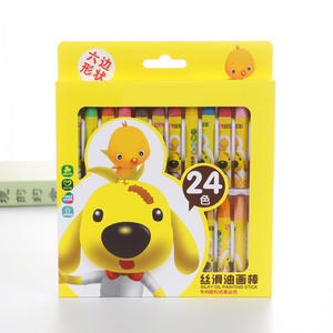 Crayons à la cire, pastel, ensemble scolaire, pastel à l'huile, 24 couleurs, ensemble d'art à la cire à l'huile en forme de six - Product Image 1