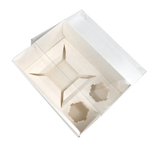XJH <span class=keywords><strong>2</strong></span> lubang kotak Bento Cupcake dengan tutup bening kotak roti kemasan kue kotak Bento cangkir Muffin untuk pesta ulang tahun - Product Image 5
