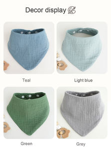 Écharpe triangle pour bébé en gaze unie serviette de salive pour bébé nouveau-né avec boucle à pression circonférence Bavoir spot en gros - Product Image 4