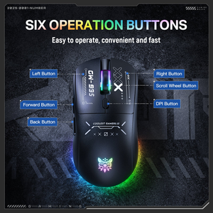 Ratón Inalámbrico para Juegos ONIKUMA CW935 de 3 Modos, Tri-Modo 2.4G BT, Recargable, RGB, 6400DPI, Ergonómico para Jugadores Profesionales - Product Image 6