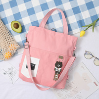 Sac fourre-tout en toile pour femme avec breloque ours en peluche, sac à bandoulière mignon, sac de shopping, sac de voyage quotidien avec fermeture éclair