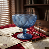 Bol en verre coloré sur pied Zowieware, directement de l'usine / Coupe à fruits en cristal durable avec logo personnalisé / Plat à dessert sur pied en gros